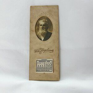 1908 Antique Mini Calender with Portrait
